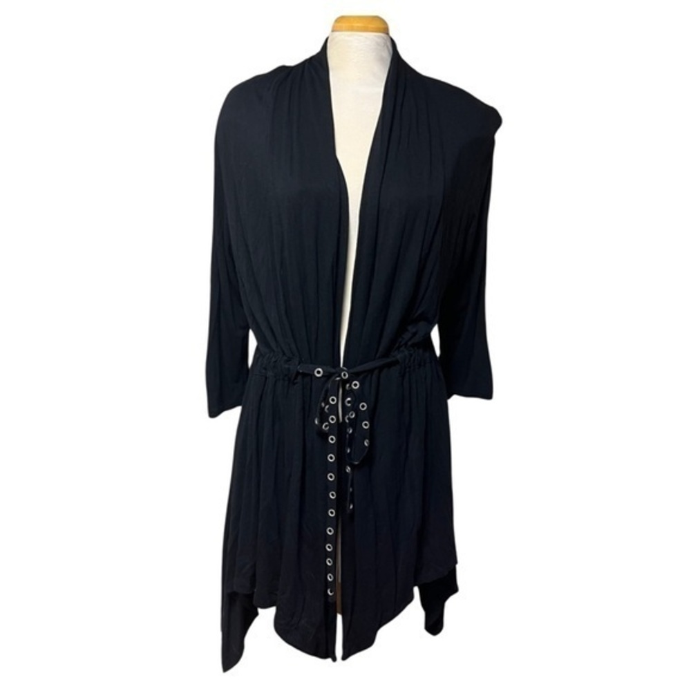 Melanie Lyne Women’s Black Tie Waist Cardigan - Size Large